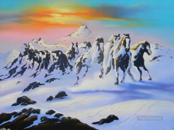 Caballo Painting - caballo de montaña nevada JW 23